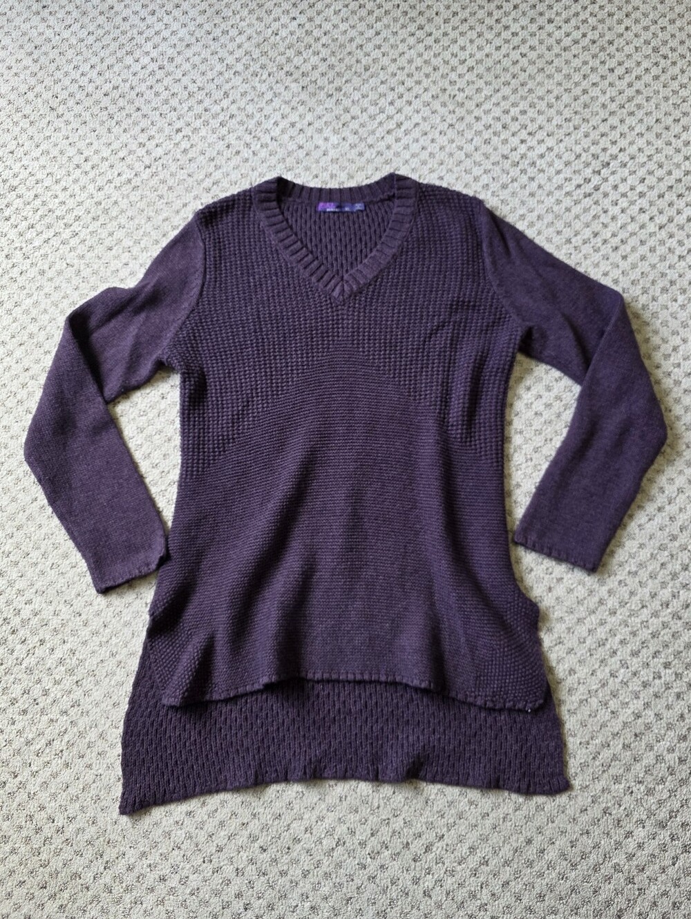 Prana Plum V-Neck Long Sleeve Sweater Tunic
